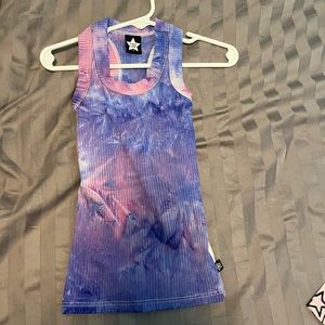 NWT Pixielane racerback ribbed tank. Tie dye blue pink white. Size 2t
